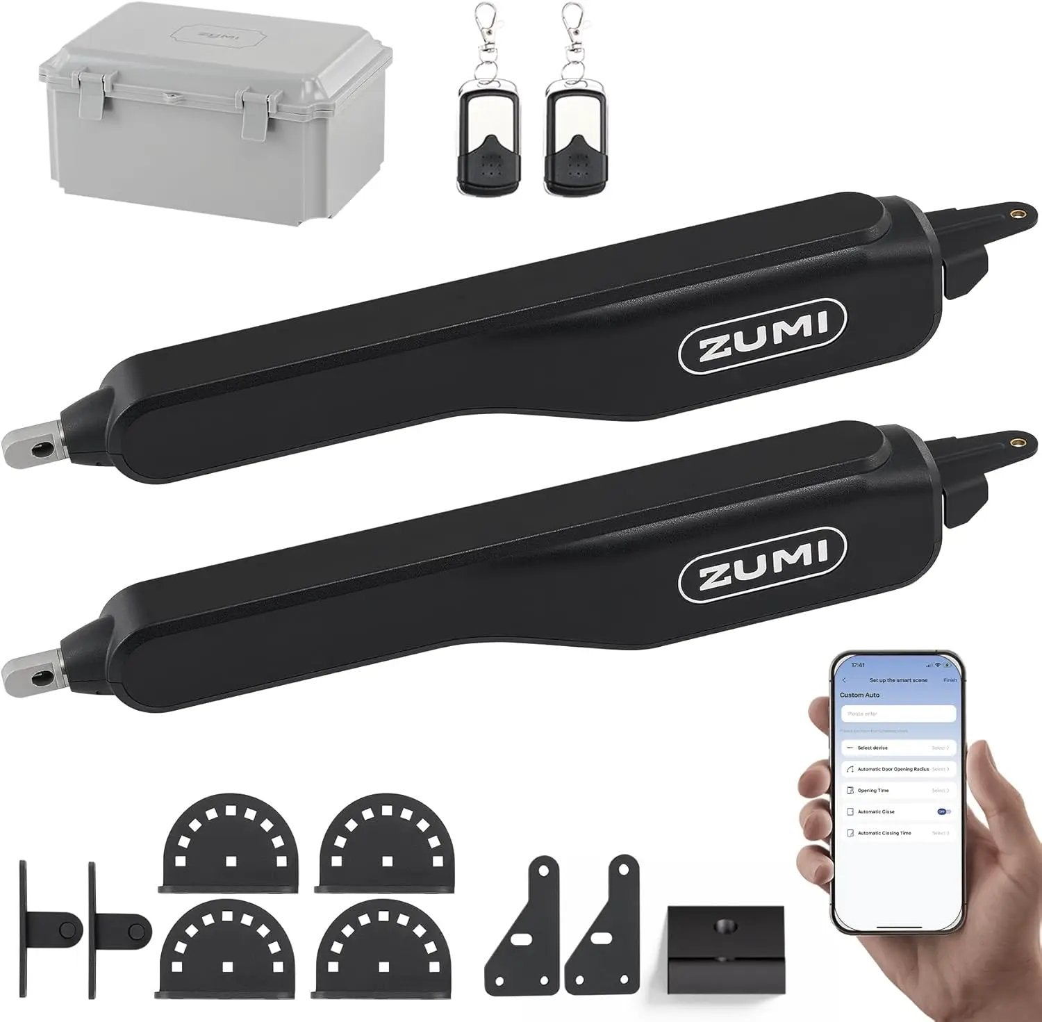 ZUMI Automatic Gate Opener for Dual Swing Gates, App Control Swing Gate Opener for Gates up to 900lb*2 20ft, Electric Swing Gate Opener with Remote Control, Smart Gate Opening System for Home Driveway by GreenHaven Gardens