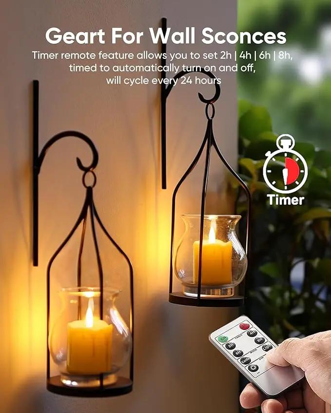 Homemory 2" x 2" Timer Remote Control Flickering Flameless Votive Candles, Realistic Battery Operated, 6Pack 3D Wick Electric Fake for Christmas, Wedding, Home Decorations by GreenHaven Gardens