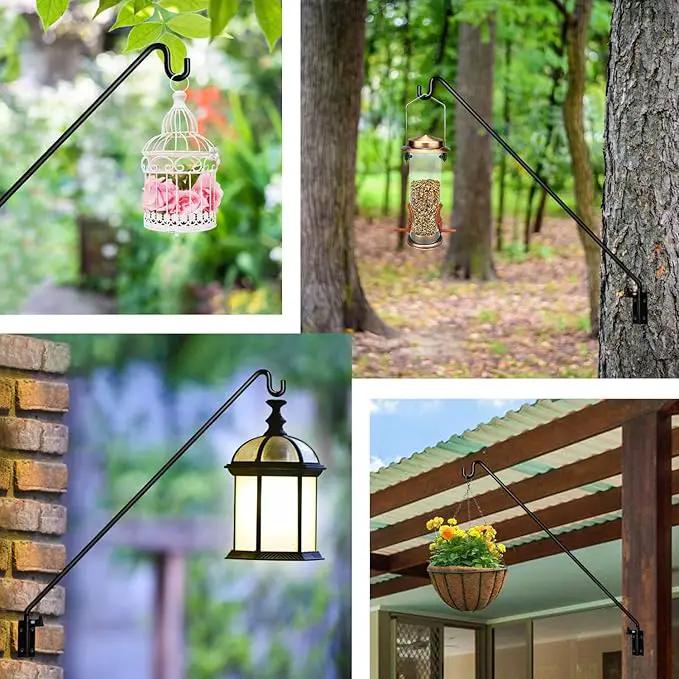 MIXXIDEA 2 Packs Heavy Duty Extended Reach Wall Mounted Deck Hook Wall Pole, Wall Bracket Direction and Length Adjustable Plant Bracket for Bird Feeders, Planters, Suet Baskets, Lanterns, Wind Chimes by GreenHaven Gardens
