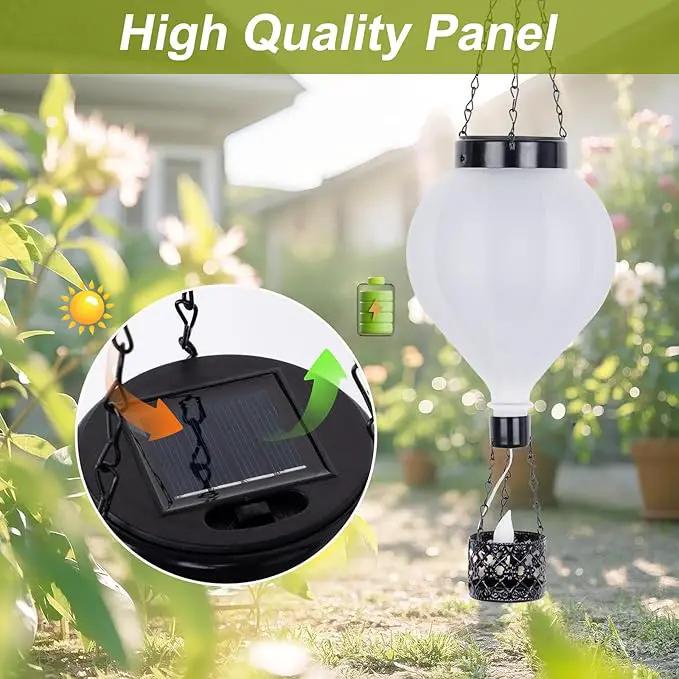Hanging Solar Lantern Outdoor Garden Decor Hot Air Balloon Lantern with Flickering Flame Gifts for Women Grandma Mom Outdoor Hanging Light Solar Decorative Lamp for Garden Patio Yard and Home by GreenHaven Gardens