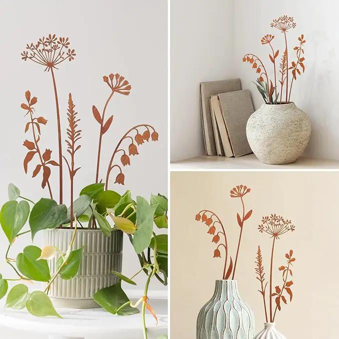 Metal Flowers for Outside,Decorative Garden Stakes,Flower Bed Decor Plant Stakes,Metal Art for Outside,Yard Art Outdoor for Lawn Yard, Walkway and Flower Garden by GreenHaven Gardens