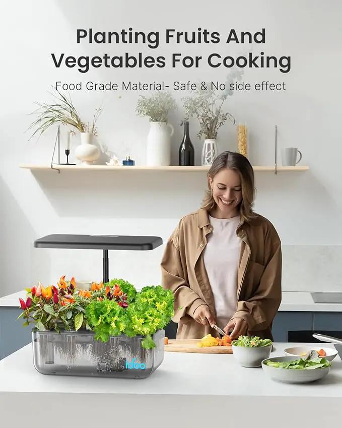iDOO Hydroponics Growing System Kit 12 Pods, Christmas Gifts Gardening Gifts for Women Mom Dad Kids, Indoor Herb Garden with LED Grow Light for Home School, Indoor Plants Good for Mental Health by GreenHaven Gardens