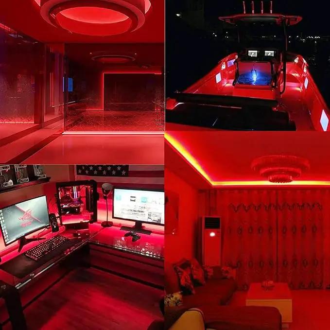 DC 24V COB LED Strip Light Red IP65 Waterproof 5M/16.4ft Uniform Glow 2400LEDs Flexible LED Tape Lights for DIY Garden Backyard Hallways Stairs Decor(No Power Supply) by GreenHaven Gardens