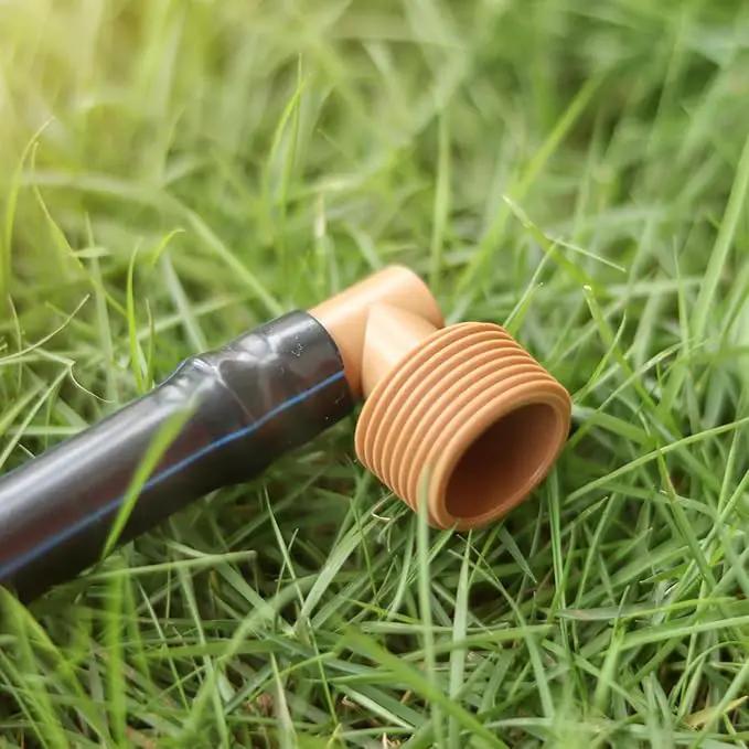 12 Pieces 3/4 Inch PVC to 1/2 Inch Drip Irrigation Adapter Fittings, 3/4" Male Pipe Thread(MPT) x 1/2" Drip Line Barbed Elbow Connectors 3/4-in PVC to 1/2-in Poly Tubing Adapter by GreenHaven Gardens