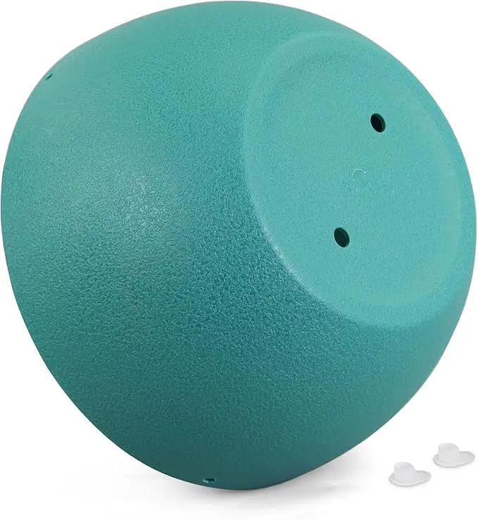 10 inch Hanging Planters for Indoor Outdoor Plants, 2 Pack Hanging Flower Pots with Drainage Holes and Chain for Garden Porch, Plastic Hanging Baskets for House Plants, Blue Green by GreenHaven Gardens