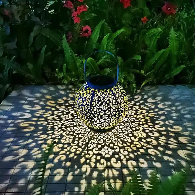 Outdoor Solar Big Lanterns Waterproof, Go2garden Gifts for Women Mom Garden Yard Decor Lights for Patio, Yard, Party Ornaments,Birthday Mothers Day Gifts for Grandma (1 Pack, Teal Blue) by GreenHaven Gardens