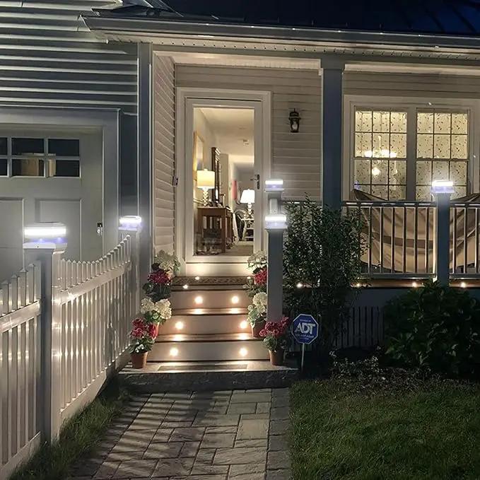 Sumaote Solar Post Lights, 52 LED 160LM 6x6 Solar Post Cap Light Outdoor IP65 Waterproof for 4x4, 6x6 Wooden Posts, Fence Deck 6000K White Lighting for Garden Patio Decor, 2 Pack by GreenHaven Gardens