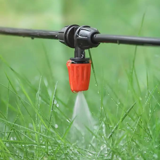 Three-Way Atomizing Nozzle for 1/4 inch Drip Irrigation Tubing, 30 Pcs Adjustable Micro Spray Irrigation Emitters with Anti-leak Lock Nut No Leak Barbed Emitter Fittings for Sprinkle System by GreenHaven Gardens