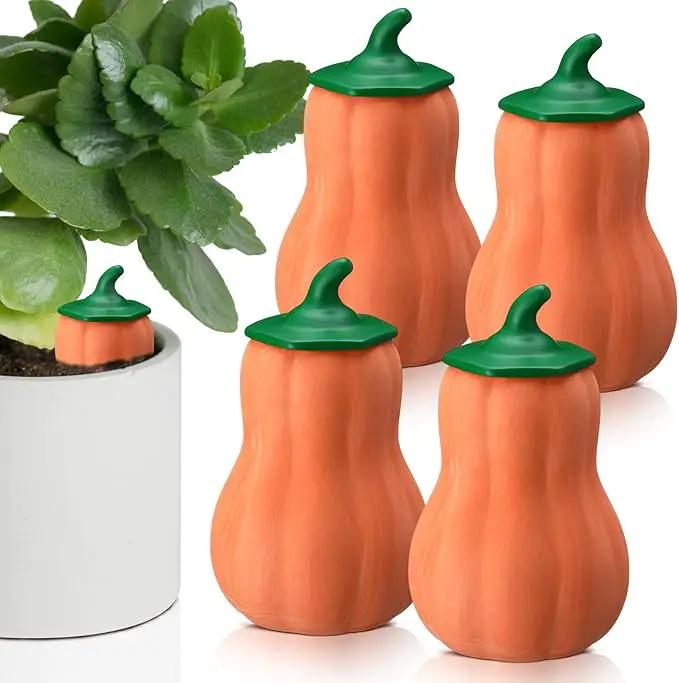 4 Pcs 24oz Terracotta Watering Spikes Self Watering Planter Insert Terracotta Stakes Olla Pot for Outdoor Indoor Garden Plants, Easy to Refill(Pumpkin) by GreenHaven Gardens