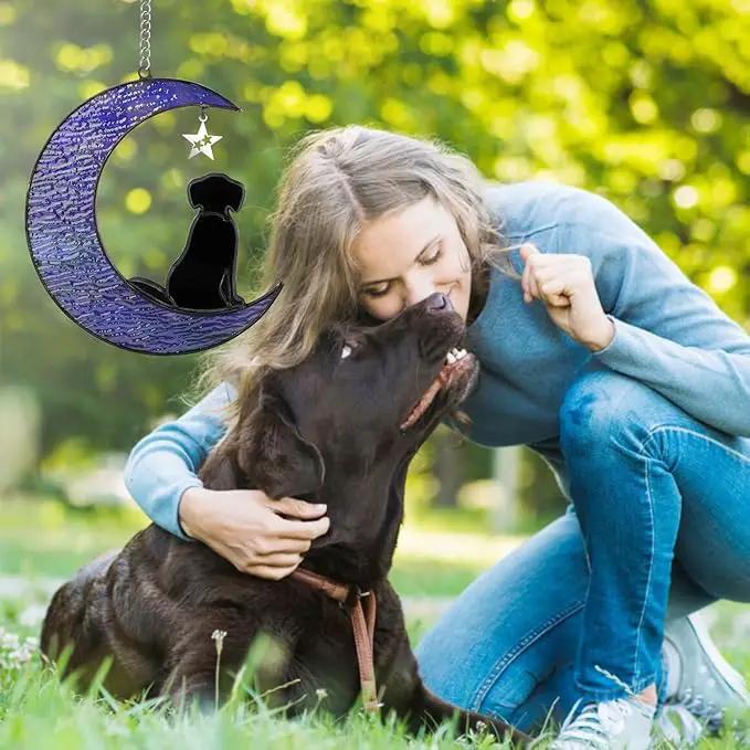 Dog Memorial Gifts for Loss of Dog,Stained Glass Window Hanging Dog Suncatcher Sympathy Gift,Dog Bereavement Gifts,Pet Loss Gifts,in Memory of Dog Passing Away Gifts by GreenHaven Gardens