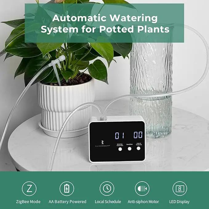 THIRDREALITY Zigbee Smart Watering Kit for Potted Plants, Indoor Plant Watering System, Hub Required, Compatible with Echo Devices with Zigbee Hub Built-in, Home Assistant, SmartThings, Hubitat, Homey by GreenHaven Gardens