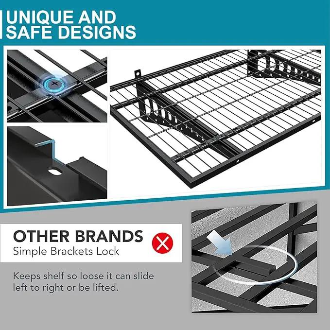 2-Pack 2×3ft Garage Wall Shelving, 24×36 inches Heavy Duty Wall Mounted Shelves, Garage Storage Shelf, 500 lbs Load Capacity, Black by GreenHaven Gardens