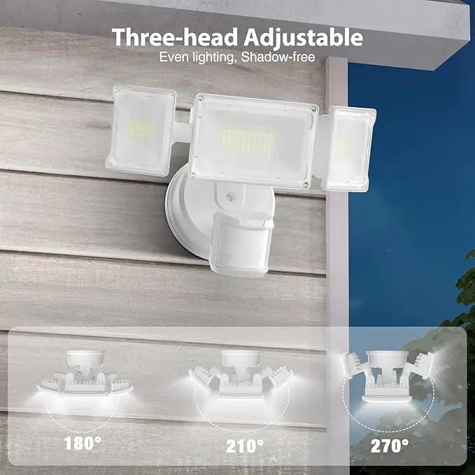 Olafus 75W Motion Sensor Outdoor Lights, 7000lm Motion Flood Light Dusk to Dawn, IP65 Waterproof LED Security Floodlights, 6500K Motion Detector Lights for Outside, White by GreenHaven Gardens