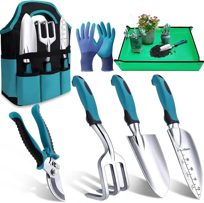 Kynup Garden Tools 7-Piece, Gardening Hand Tools, Gardening Tools Set Cultivators with Rust-Proof,Stainless Steel, Aluminum Alloy Material, Gardening Supplies Set Ideal Gift by GreenHaven Gardens