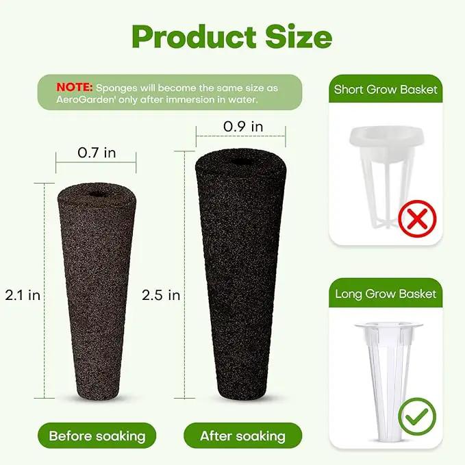 Ahopegarden 120pcs Hydroponic Pods Kit: Compatible with AeroGarden Herb Kits with 120 Grow Sponges; 120 Pods Lable, Highly Breathable - Indoor Garden Kit Supplies for Most Brands by GreenHaven Gardens
