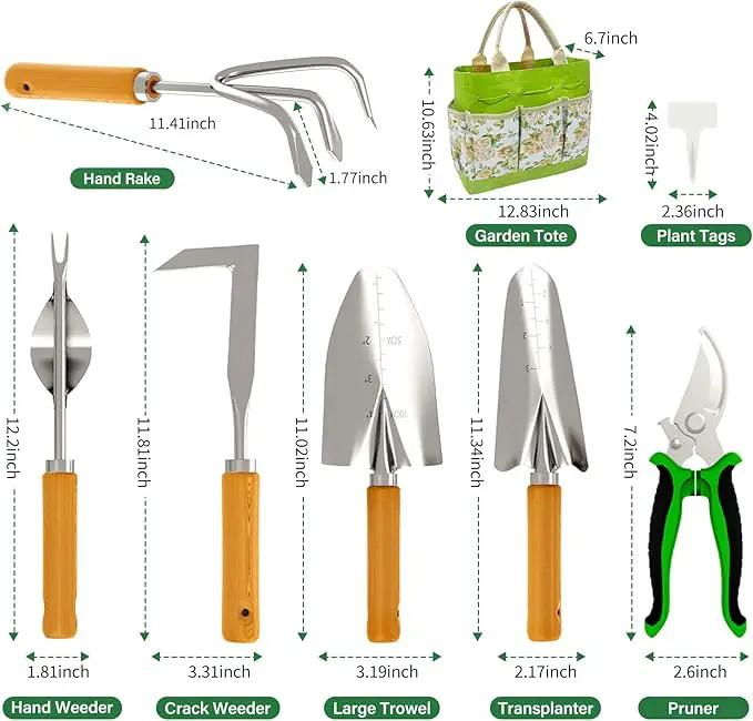 20-Piece Gardening Tools with Fashion and Durable Storage Bag - Heavy Duty Garden Tools Stainless Steel Rust-Proof Ergonomic Garden Tool Set - Ideal Gifts for Women and Men - Portable Gardening Kit by GreenHaven Gardens