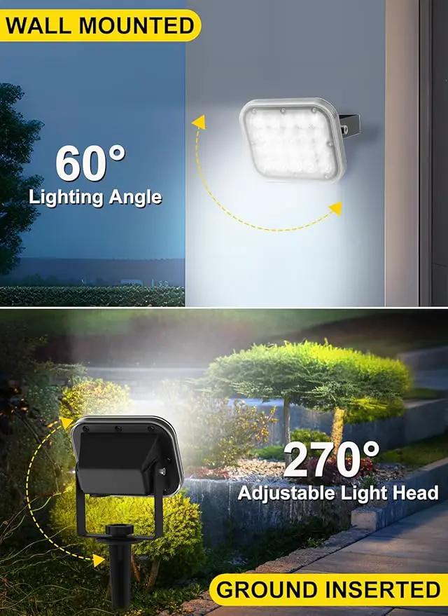 Solar Spot Lights Outdoor 2Pack 6000K Cool White Solar Landscape Spotlights IP65 Waterproof Auto On/Off Ground or Wall Mount for Garden Yard Walkway Porch Driveway Pool by GreenHaven Gardens