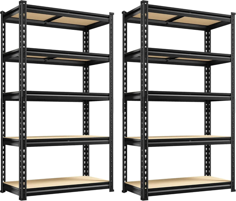 REIBII Set of 2 Storage Shelves 5 Tier Garage Shelving Heavy Duty Metal Shelving 2000LBS Garage Shelves Adjustable Metal Shelf for Kitchen Warehouse Pantry Closet, 27.6" W x 11.8" D x 60" H by GreenHaven Gardens