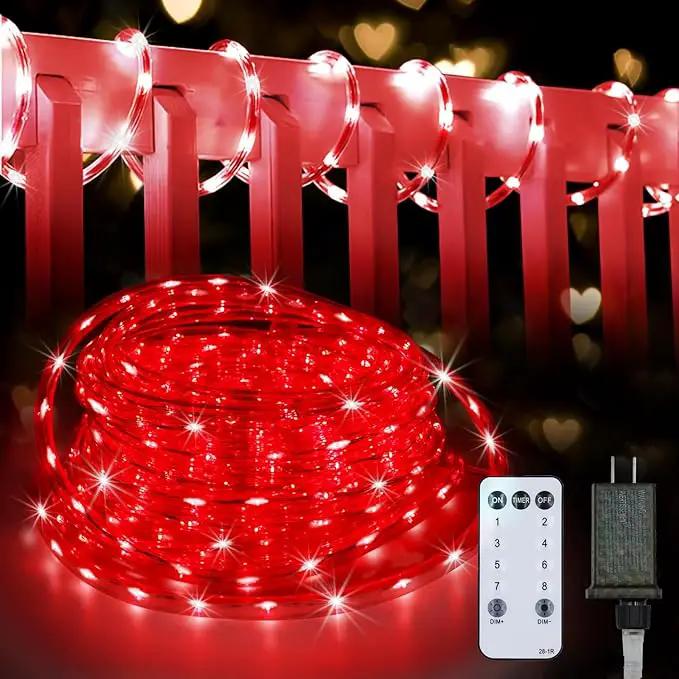Red Rope Lights Outdoor, 50Ft 600 LED Valentine's Day String Light, Waterproof Tube Light Plug in 8 Modes Timer Memory, Halloween, Christmas Lights Outdoor Decorations for Tree Garden Party by GreenHaven Gardens