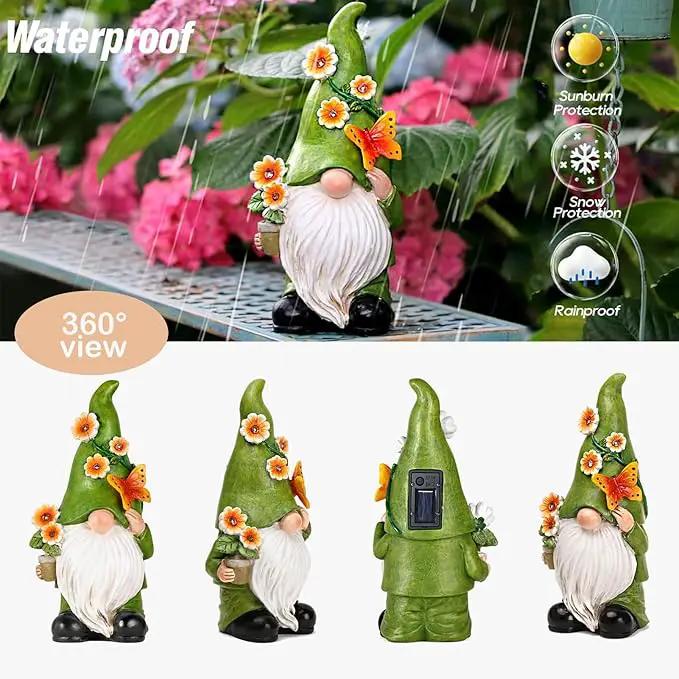 Garden Gnomes Statue Outdoor Decor,10.5" Resin Solar Garden Gnome Outdoor Statues, Funny Gnomes Gardening Gifts for Women,Bithday Gifts for Grandma by GreenHaven Gardens