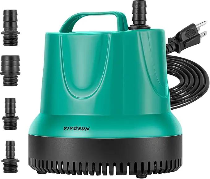 VIVOSUN 660GPH 40W Submersible Pump for Fish Tank, Pond, Aquarium, Hydroponic Systems with 5ft Power Cord and 4 Nozzles Blue by GreenHaven Gardens