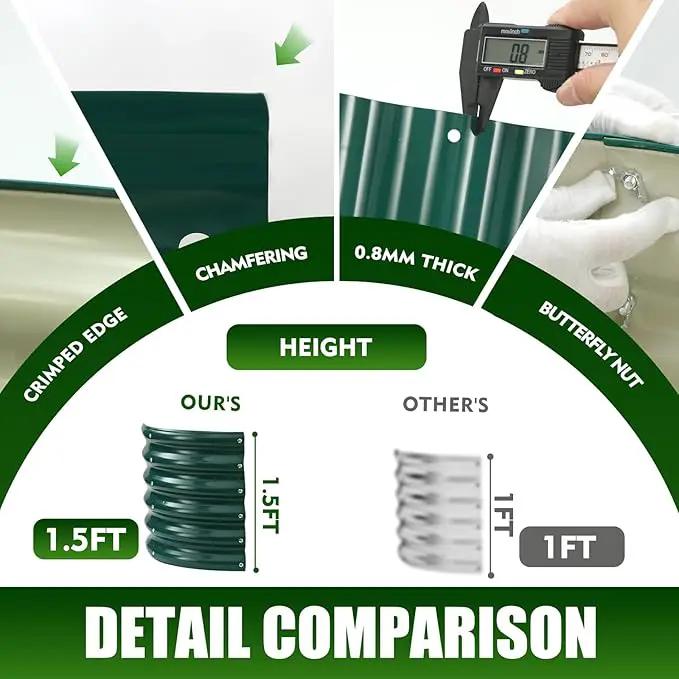 17" Tall Elevated Oval Metal Raised Garden Bed - 4ft x 2ft in Size and 0.8MM Thick Durable Planter Bed/Box for Vegetables Flowers Succulent at Patio/Garden Outdoor (Dark Green, 4X2X1.4 FT) by GreenHaven Gardens