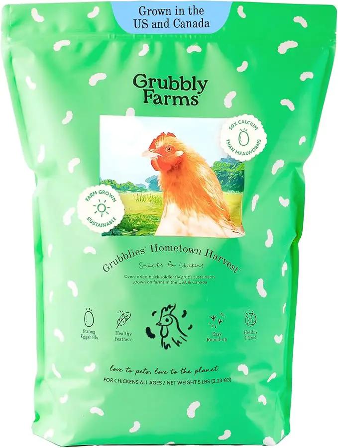 Grubblies - Black Soldier Fly Larvae for Chickens - Chicken Treats Grown in The US and Canada - for Strong Eggshells and Healthy Feathers - Grubblies Hometown Harvest 5LB by GreenHaven Gardens