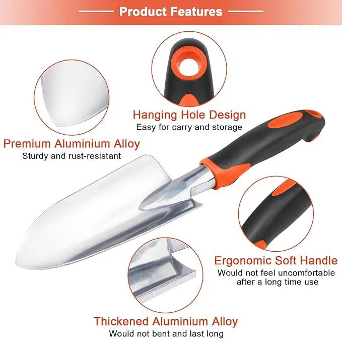 Garden Tool Set, 2 Pack Heavy Duty Gardening Tools Set Include Garden Shovel and Hand Rake Claw Tool with Ergonomic Handle, Small Gardening Hand Tools for Digging Weeding Planting Transplanting by GreenHaven Gardens