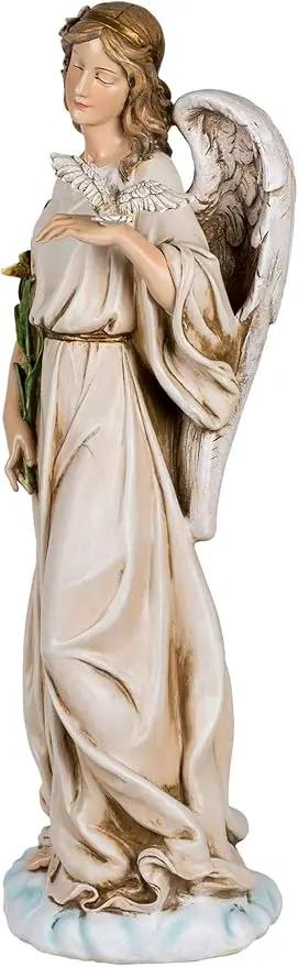Joseph's Studio by Roman, 24.5" H Angel with A Dove Garden Statue, Religious Outdoor Decor by GreenHaven Gardens