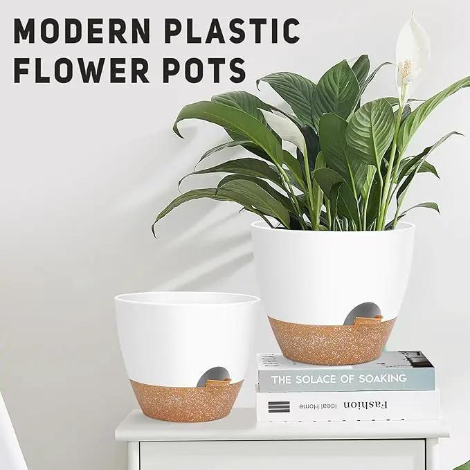 12" 10" 9" Large Self Watering Plant Pots, 3 Pack Flower Pots Planters with Multi Mesh Drainage Holes for Indoor Outdoor Garden Plants and Flowers. by GreenHaven Gardens