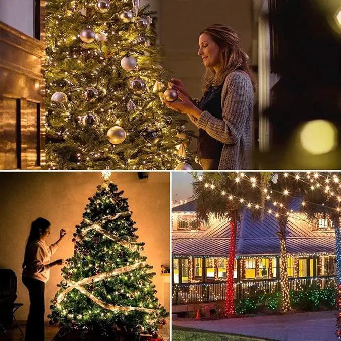 weillsnow 66 FT 200 LED Warm White Christmas Lights,Plug in Waterproof String Lights,8 Lighting Modes with Memory for Outdoor Indoor Garden Tree Christmas Party Decorations(Warm White) by GreenHaven Gardens