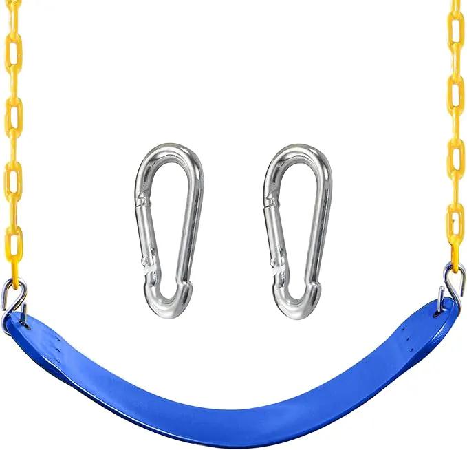 TURFEE Swing for Outdoor Swing Set - Pack of 1 Seat Replacement Kit with Heavy Duty Chains - Backyard Swingset Playground Accessories for Kids (Blue) by GreenHaven Gardens