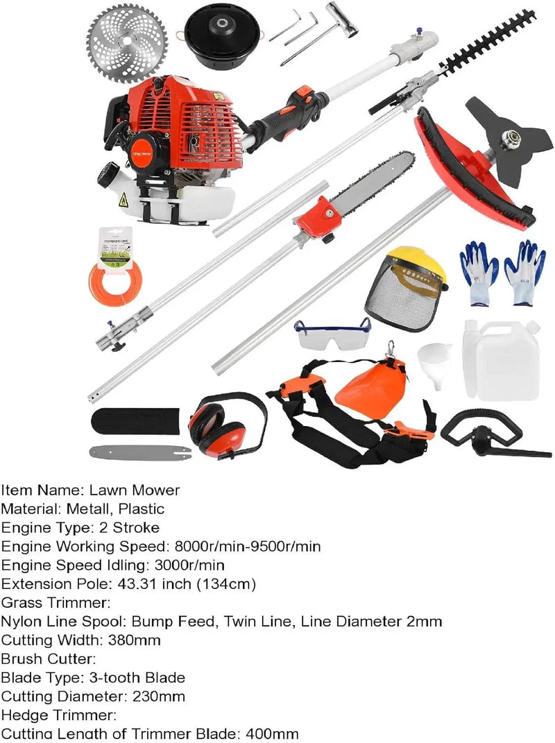 ZEAVAN Gas Weed Eater 52cc 2-Stroke 5 in 1 Multi-Functional Petrol Hedge Trimmer Chainsaw Brush Cutter Weed Wacker Weed Eater Gas Powered for Weed Grass and Bush Shipping from US by GreenHaven Gardens