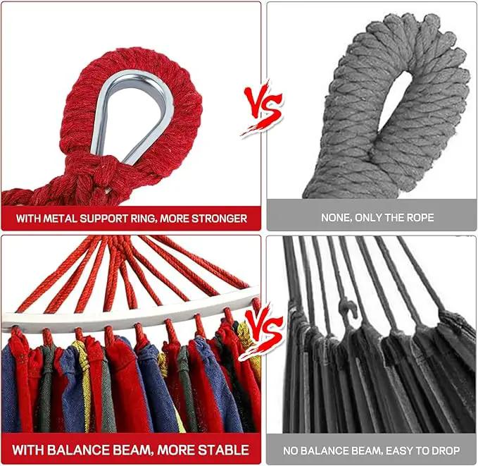 Durable Hammocks 660 Lbs Capacity, Camping Essentials Hiking Gear Accessories Max 2 X Tree Straps & Carabiners & Duckbilled Buckle & Thicker Rope & Portable Carrying Bag Included (red) by GreenHaven Gardens