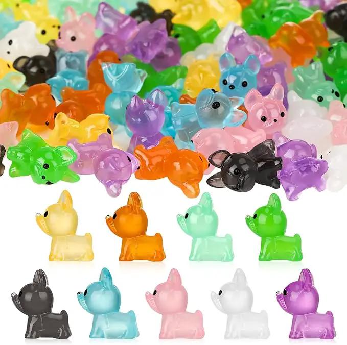 90 Pcs Luminous Mini Resin Dogs, Miniature Dog Figurines, Cute Small Dog Figures, Mini Dog Figurines Statues Glow in The Dark Crafts Cake Decor Tiny Home for Micro Landscape Dollhouse Garden by GreenHaven Gardens