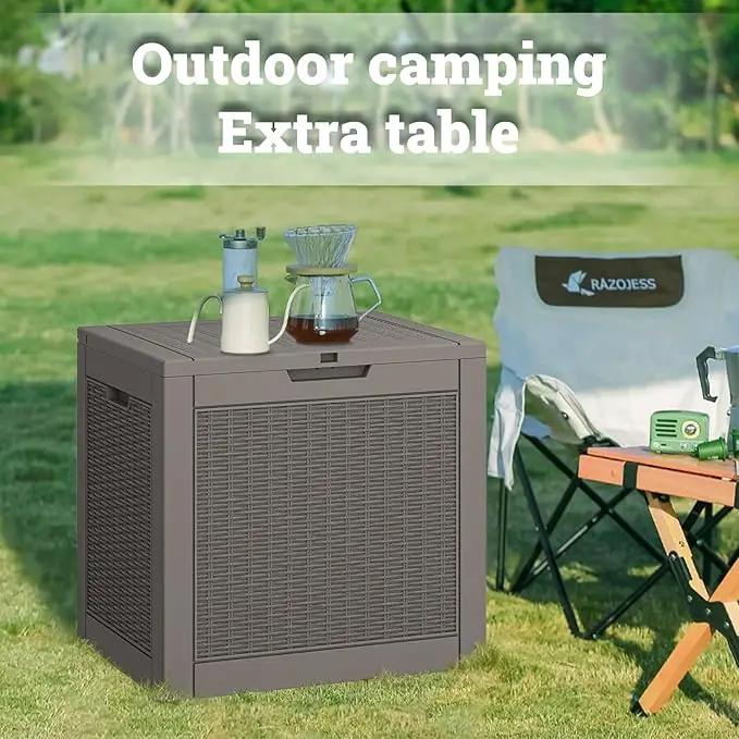NUNU LAB 31 Gallon Outdoor Storage Box Waterproof,Indoor Outside Deck Boxes,Backyard Storage Bin For Package Delivery,Garden Tools,Patio Cushions,Pool Accessories,Storage Bench Lockable Lid by GreenHaven Gardens
