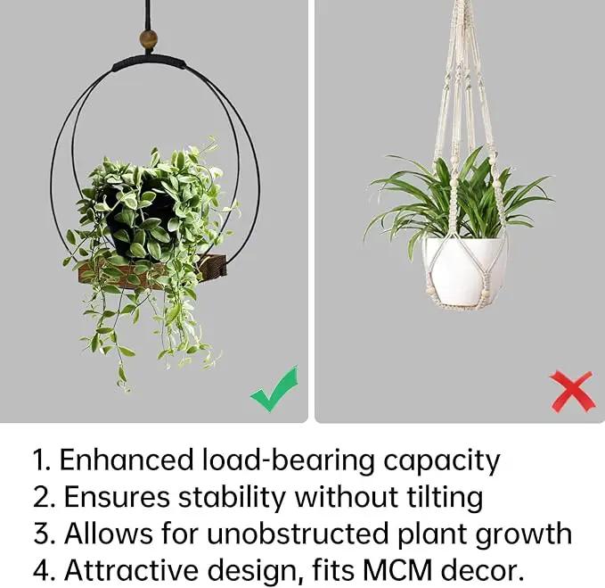 Hanging Planters for Indoor Plants - Plant Hanger Outdoor Pack of 2, Metal Plant Hanger Mid Century, Hanging Wall Ceiling Window, Gift for Mom, Plant Lovers, Housewarming by GreenHaven Gardens