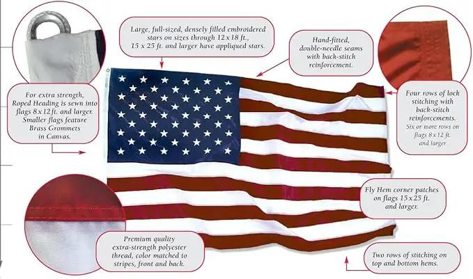 Annin Flagmakers (2415) SolarGuard Nyl-Glo American Flag, Made in USA, 30 x 50 Feet, Nylon by GreenHaven Gardens