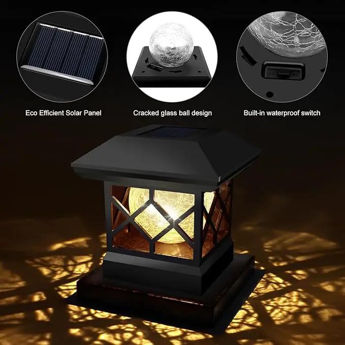 TWINSLUXES Solar Post Cap Lights Outdoor - Waterproof LED Fence Post Solar Lights for 3.5x3.5/4x4/5x5 Wood Posts in Patio, Deck or Garden Decoration Warm Light… (12 Pack) by GreenHaven Gardens