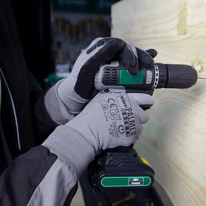 ATERET Work Gloves 12 Pairs Micro-Foam Nitrile Coated Safety Gloves, Seamless Knit Nylon Gloves Home Improvement General Use by GreenHaven Gardens