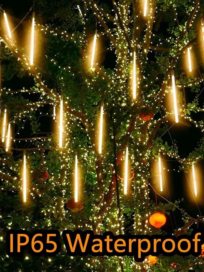 Solar Meteor Shower Lights 20 Tubes 16 Inch 720 LED Solar Christmas Lights Outdoor Waterproof, Snow Cascading String Lights for Outside Christmas Halloween House Tree Decoration, Warm White by GreenHaven Gardens
