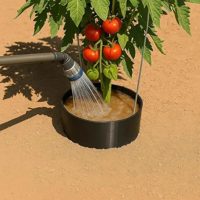 Garden Water Ring 5-Pack – Root Zone Irrigation Water Saver Rings for Garden Plants – Precision Hydration, Weed Control & Fertilizer Containment – Made in USA – Reusable Garden Watering Tool by GreenHaven Gardens
