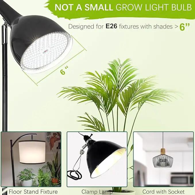 LED Grow Light Bulbs for Indoor Plants Full Spectrum, 320W Equivalent Plant Light Bulb, 4000K Plant Grow Light Bulb, Grow Bulb for E26 Regular Fixtures, Pack 1 by GreenHaven Gardens
