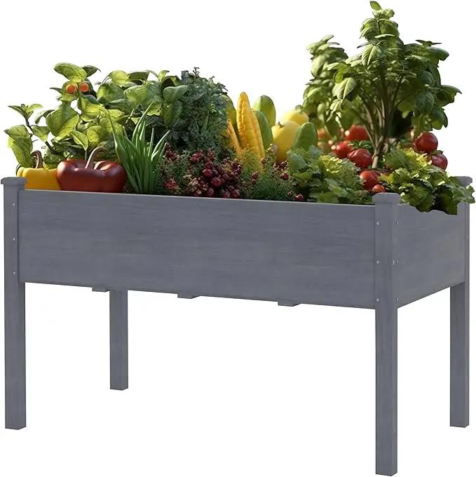 MUPATER 4x2FT Raised Garden Bed,Raised Garden Bed with Four Legs, Elevated Planter Box with Drainage Holes for Herbs, Flowers and Vegetables for Garden, Greenhous and Farm, Gray by GreenHaven Gardens