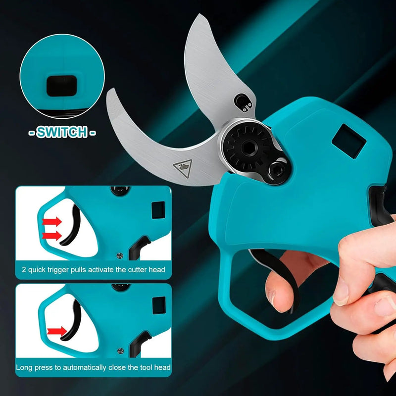 Electric Pruning Shears Compatible with Makita 18V Battery, 2.55“ (65mm) Cutting Diameter, Brushless Pruner Cutter with LED Display & SK5 Blades for Gardening Tree Pruning (Battery NOT included) by GreenHaven Gardens