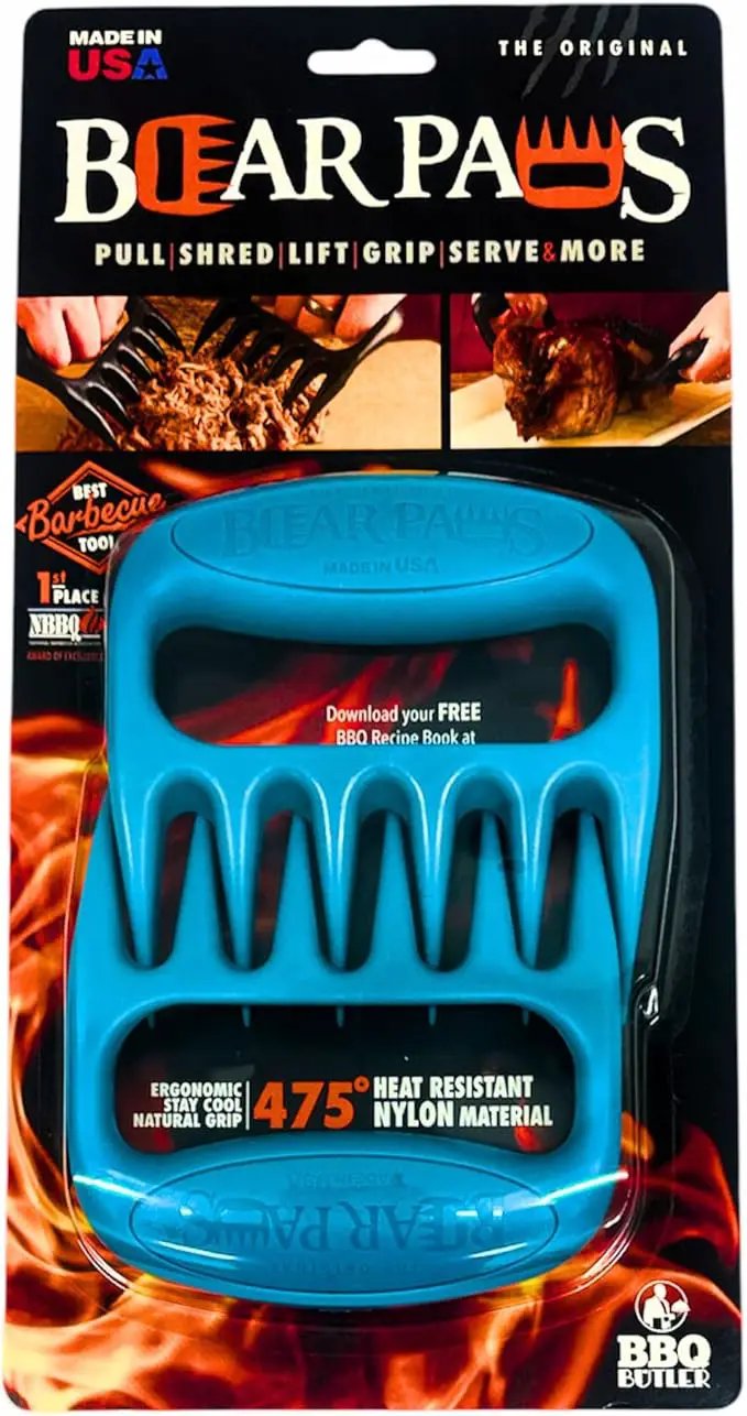 The Original Bear Paw Meat Shredder - Claws for Shredding Pork, Chicken & Any Meat (Teal) by GreenHaven Gardens
