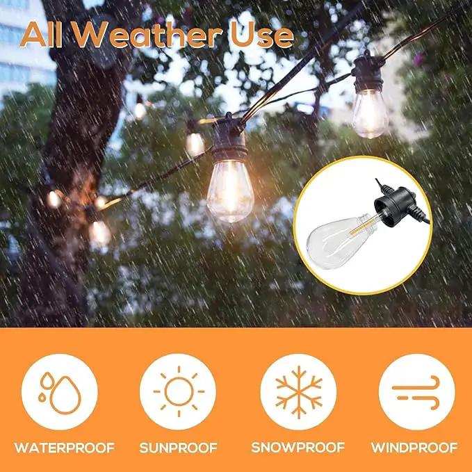 SUNTHIN Outdoor String Lights, 48FT Patio Lights with 16 LED Shatterproof Bulbs for Outside, Backyard, Deck, Porch, Garden, Bistro, Cafe, Party by GreenHaven Gardens