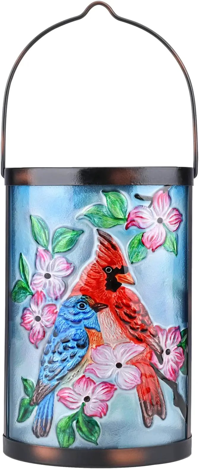 Hanging Solar Lantern Outdoor Bluebird Waterproof LED Cardinal Light Decorative Tabletop Lamp for Patio Garden Yard Decor by GreenHaven Gardens
