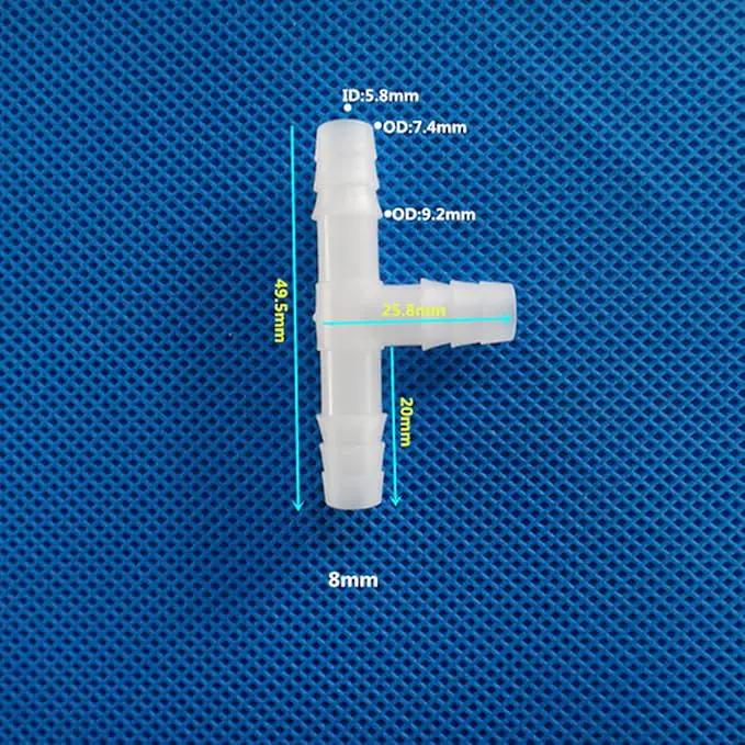 Unifizz T - Piece Hose Equal Paths Tube Accessories,8mm Equal Paths Plastic Hose Tube Connector For Cooling Watering Irrigation, Transparent, 10Pcs by GreenHaven Gardens