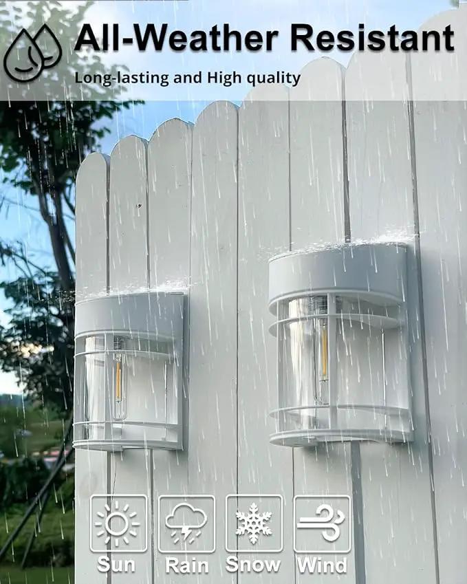 Solar Fence Lights, 8 Pack Deck Light Solar Powered, Waterproof Solar Outdoor Lights Decorative for Garden Backyard Fence Post Patio, White by GreenHaven Gardens